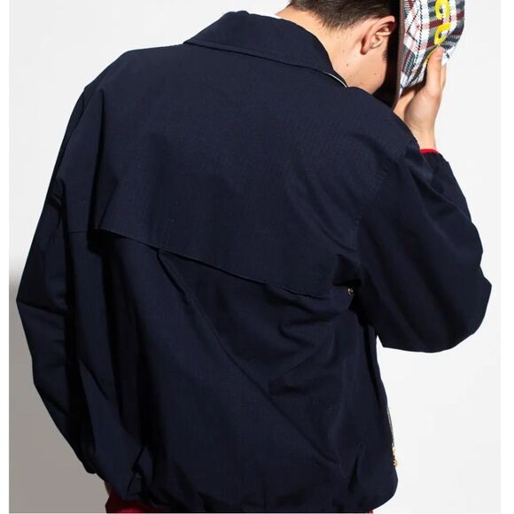 GUCCI navy blue logo appliqué bomber jacket - Picture 2 of 15